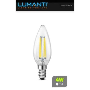 Imagem de Lampada Filamento Led Lumanti Vela 4w 7200k E14 220v - Lumantti