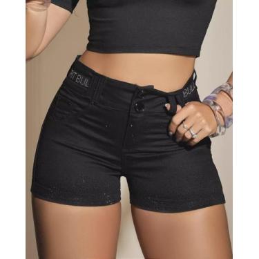 Imagem de Shorts Sexy Pitbull Feminina Lançamento Ref 88007, Preto, 38