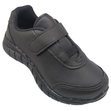 Imagem de Tênis Infantil Masculino Escolar Preto s/ Cadarço Pinókio, Preto, 34