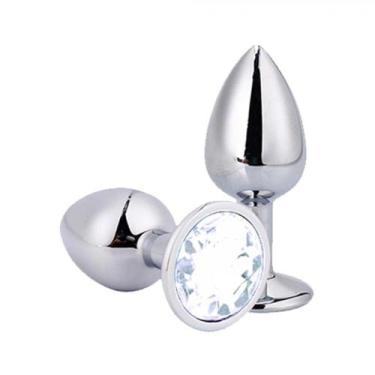Imagem de Plug Anal de Aço com Joia Sexshop Fetiche Prazer - MEAME, TRANSPARENTE