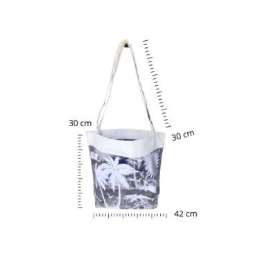 Imagem de Bolsa Grande Praia Verão Impermeável Zíper Bolsinha Piscina - Giovanna