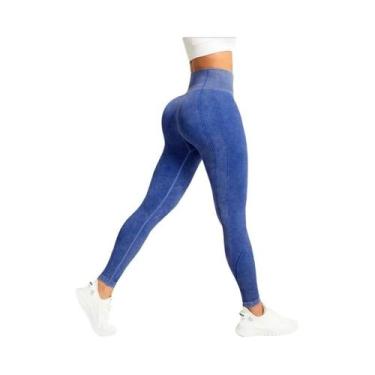 Imagem de Leggings De Yoga Femininas De Cintura Alta Sem Costura Em Nylon, Calça