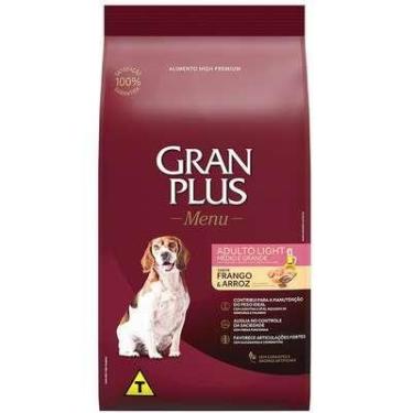 Imagem de Ração GranPlus Menu Light Frango e Arroz para Cães Adultos Raças Média