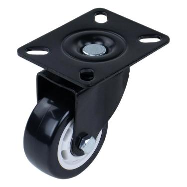 Imagem de Rodízio de Poliuretano Giratório 40mm com Rolagem Suave e Silenciosa Preto Worker