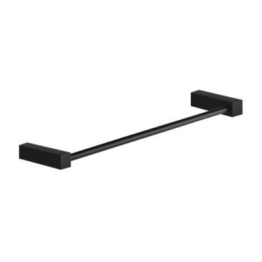 Imagem de Porta Toalha De Lavabo Quadrado Troia 42cm Preto Fosco Para Banheiro A