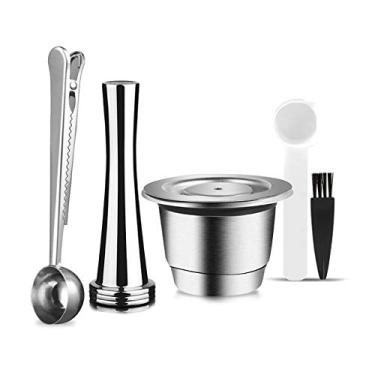 Imagem de Nova cápsula de café reutilizável atualizada para filtros de café Nespresso em aço inoxidável, cafeteira de café expresso (7)