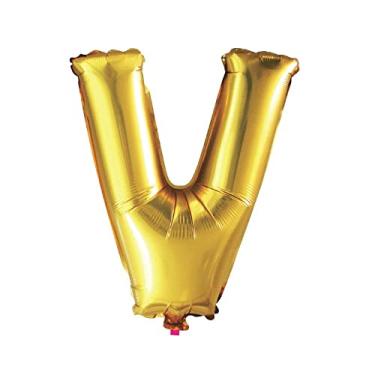 Imagem de Balão Dourado V - 28 Polegadas = 71 CM
