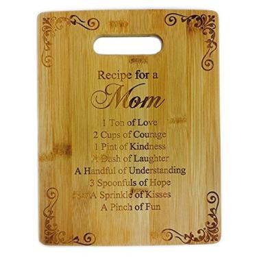 Imagem de Receita para uma mãe fofa e divertida tábua de corte de bambu gravada a laser - casamento, inauguração, aniversário, dia das mães, presente para ele, para ela, para meninos, para meninas, para marido, para esposa, para eles