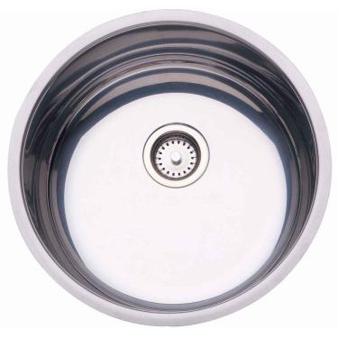 Imagem de Cuba de Embutir para Cozinha Tramontina Redonda 38 BL Válvula de 3.1/2 Inox