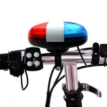 Imagem de Optimal Shop 6 Bike Bicycle Police LED Light + 4 Som de Sirene Alta, Trumpet, Ciclismo, Chifre