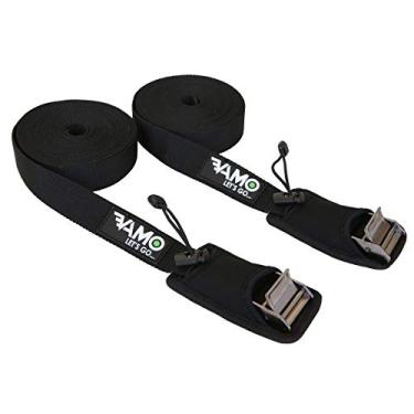 Imagem de VAMO SUP Kayak Surfboard Surf Rack Tie Down Straps - Par preto (15 pés)