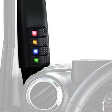 Imagem de Hooke Road Para Jeep JK Wrangler Light Switch Panel Driver Side A-Pillar Switch Pod with 4X Swithes para Jeep JK Wrangler & Unlimited 2011-2018