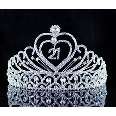Imagem de Pentes de cabelo castanhos de tiara de strass australiano 21 anos de idade