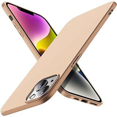 Imagem de Capa Capinha Para iPhone 14 Plus Tela 6.7 Acr�lica Fosca Super Slim Case Premium Top (Dourada)