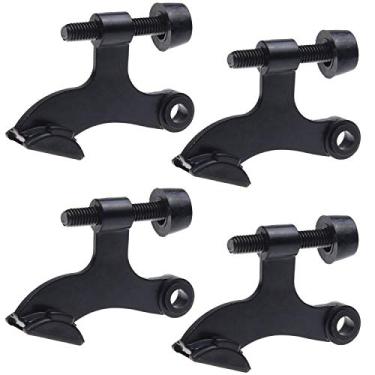 Imagem de Kare & Kind 4 batentes de porta de pino de dobradiça de níquel - batentes de porta para dobradiça - com pontas protetoras de para-choque - fácil de instalar - evita danos à parede e à porta (preto