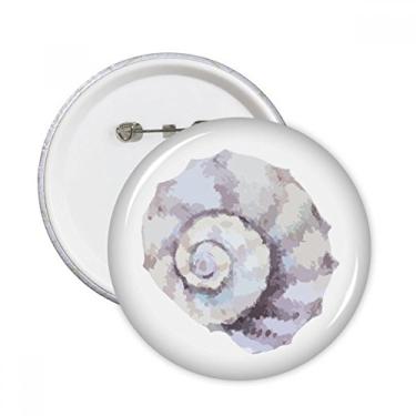 Imagem de Ilustração colorida de caracol da vida marinha alfinetes redondos com botão de crachá decoração acessório 5 peças