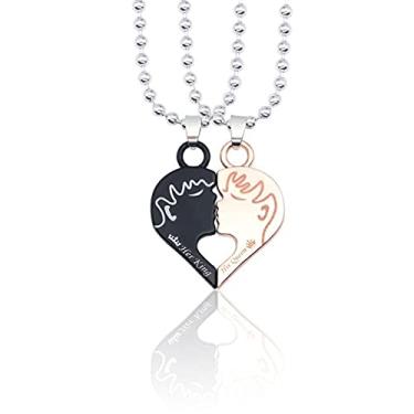 Imagem de CNBPIC Casal Colar Rei Rainha Melhor Amigo Coração Em Forma de Pingente Amizade Joias