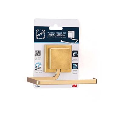 Imagem de Papeleira em Piatina Linha Gold Arthi | Modernidade e Praticidade | Sofisticação e Elegância | Instalação com Fita 3M | Design Clean e Moderno | Acabamento Dourado Fosco