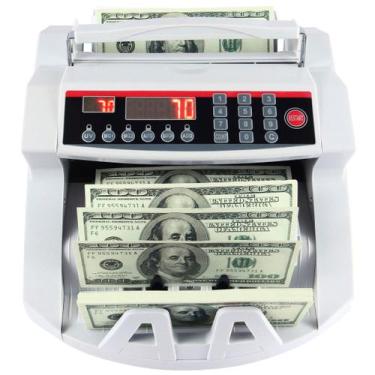 Imagem de Contador De Dinheiro E Detector Notas Falsas Real Dolar Euro - Tomate