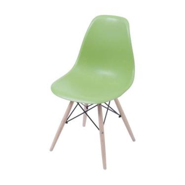 Imagem de Conjunto De Cadeiras Eiffel 2 Peças Verde Base Clara - Or Design