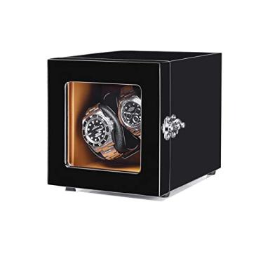 Imagem de Enrolador de relógio automático com motor silencioso, dobrador de relógio automático duplo Caixas de armazenamento de relógio com enrolador adequado para relógios femininos e masculinos