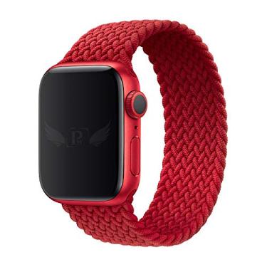 Imagem de Pulseira Trançada Infinito LTIMPORTS, compativel com Apple Watch 46mm Series 11/10, 45mm Series 9/8/7, 44mm Series 6/5/4/SE, 42mm Series 3/2/1 e Apple Watch Ultra 49mm 3/2/1 (Vermelho - Tamanho [G] (156 até 200mm))