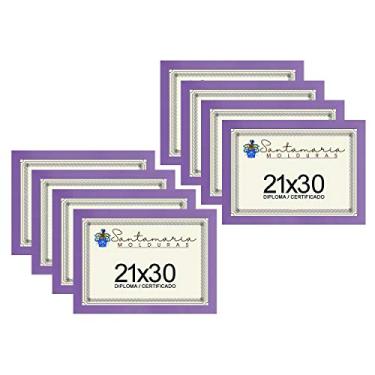 Imagem de Kit 8 Molduras Porta Diploma Certificado A4 21x30 Lilás