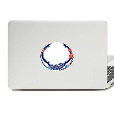 Imagem de Adesivo de notebook com emblema de vinil apaixonado com flor azul da cultura chinesa