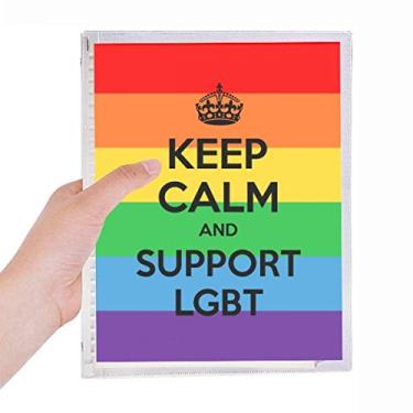 Imagem de Caderno Gay LGBT com a bandeira dos bissexuais transgêneros lésbicas com folhas soltas diário recarregável