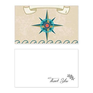 Imagem de Ocean Love Sea Sailing Bússola padrão cartão de agradecimento aniversário lembrança casamento agradecimento