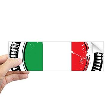 Imagem de DIYthinker Adesivo retangular de para-choque com a bandeira nacional da Itália com a bandeira europeia
