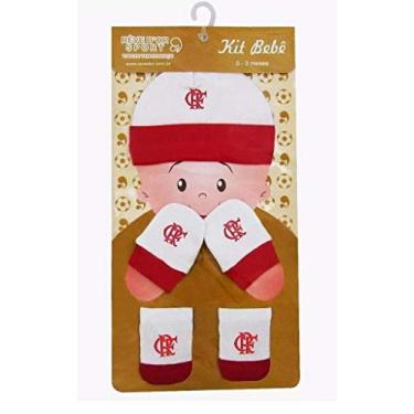 Imagem de Kit Bebê 3 Pçs Flamengo Touca Luva e Meia Oficial