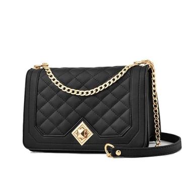 Imagem de Bolsa transversal acolchoada, bolsa de ombro com design moderno feminina vintage crossbody para telefone, bolsa de ombro pequena de mensageiro em dinheiro bolsa carteira