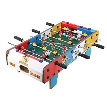 Imagem de LZKW Mesa de pebolim de mesa, jogo de futebol de madeira, conjunto de jogos de futebol para sala de jogos de fliperama, bares, festas, noite em família