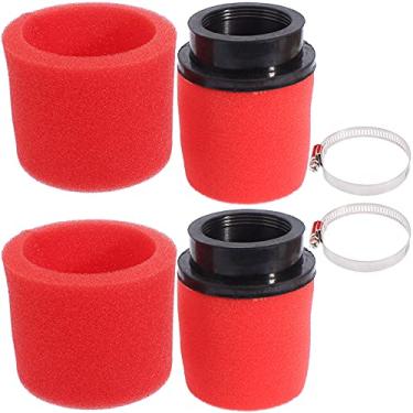Imagem de LIYYDS Limpador de filtro de desempenho universal de espuma dupla de 35 mm vermelho para 50cc 70cc 90cc 110cc 125cc motocicleta ATV Quad Scooter Go Kart Moped Pit Dirt Racing Super Pocket Bike Yamaha