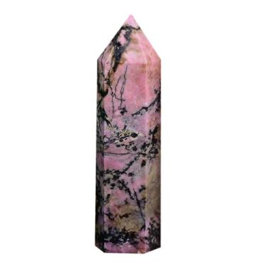 Imagem de Pedra de cristal natural torre decoração do quarto cristal ponto energia minério bruto rosa quartzo labradorite pedras preciosas obsidiana presente diy, pedra rosa, 60,70mm
