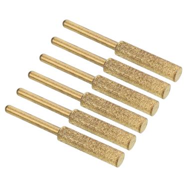 Imagem de PATIKIL Afiador de motosserra diamante de 7/81 cm, pacote com 6 ferramentas de lixa de polimento de pedra de titânio, dourado