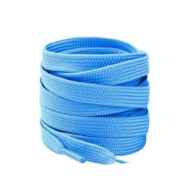 Imagem de 1 Par De Cadarços De Tênis, Acessórios Para Sapatos, Cadarços Unissex De Sapato Plano, Cadarços Clássicos De Cor Sólida, Cordas De Sapato 发送反馈(Color:SKY BLUE,Size:120cm)
