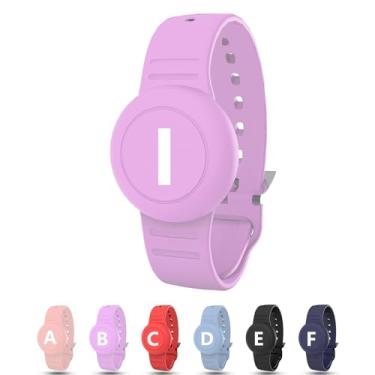 Imagem de Pulseira à prova d'água para AirTag Kids, suporte oculto personalizado com letra inicial compatível com Air Tag, capa de silicone para AirTag, rastreador GPS antiperda ajustável para crianças mais