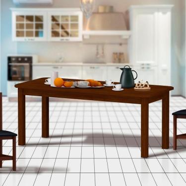 Imagem de Mesa De Jantar Madeira Maciça Para 8 Lugares Safira Castanho Shop JM