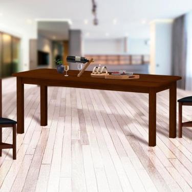 Imagem de Mesa De Jantar 220cm Madeira Maciça Para 10 Lugares Castanho Shop JM