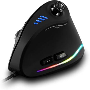 Imagem de Mouse ergonômico, mouse vertical, aperto de mão lateral, efeito de iluminação RGB, ajuste de DPI de 5 velocidades, usado para notebooks, computadores desktop