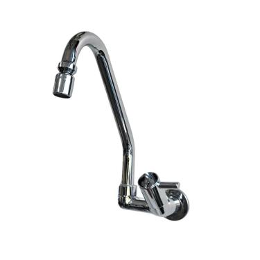 Imagem de Torneira Cozinha Parede Bica Movel Metal 1174 C75 1/4 Volta