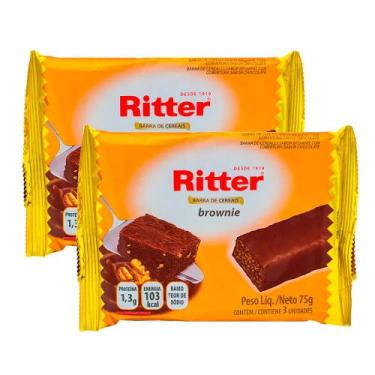 Imagem de Barra de Cereais Ritter Brownie com 3 Unidades de 25g cada  Kit com du