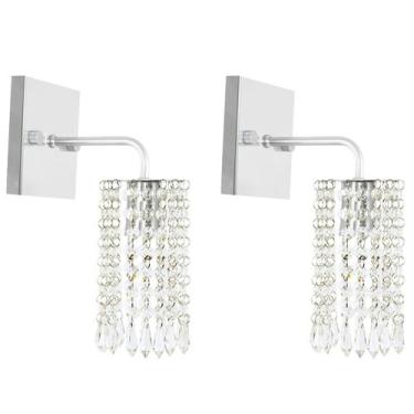 Imagem de Kit 2 Arandelas De Cristal Acrilico Clearcrillic Quadrada! - MARRYLUZ