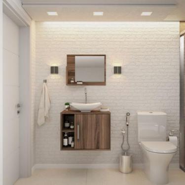 Imagem de Gabinete P/Banheiro Soft 60 cm C/cuba L38 e Espelheira - Compace, Noga