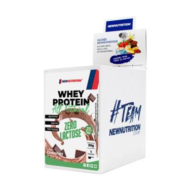 Imagem de Display com 10 Sachês Whey Protein Zero Lactose All Natural 30g Chocol