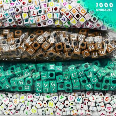 Imagem de Miçangas Para Pulseira - Letras - C/1000 Peças M08 - Nybc