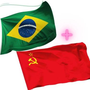 Imagem de Kit 2 Bandeiras - Brasil + União Soviética 150x90cm - Max Bandeiras