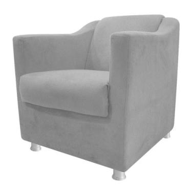 Imagem de kit 02 Poltrona Cadeira e  01 Namoradeira Babel Suede Cinza - KDAcanto